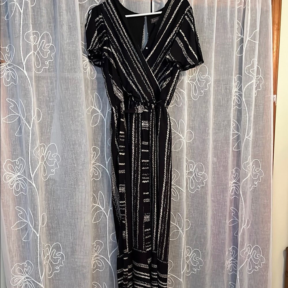 Black and White Sequin Embellished Sheath Jumpsuit